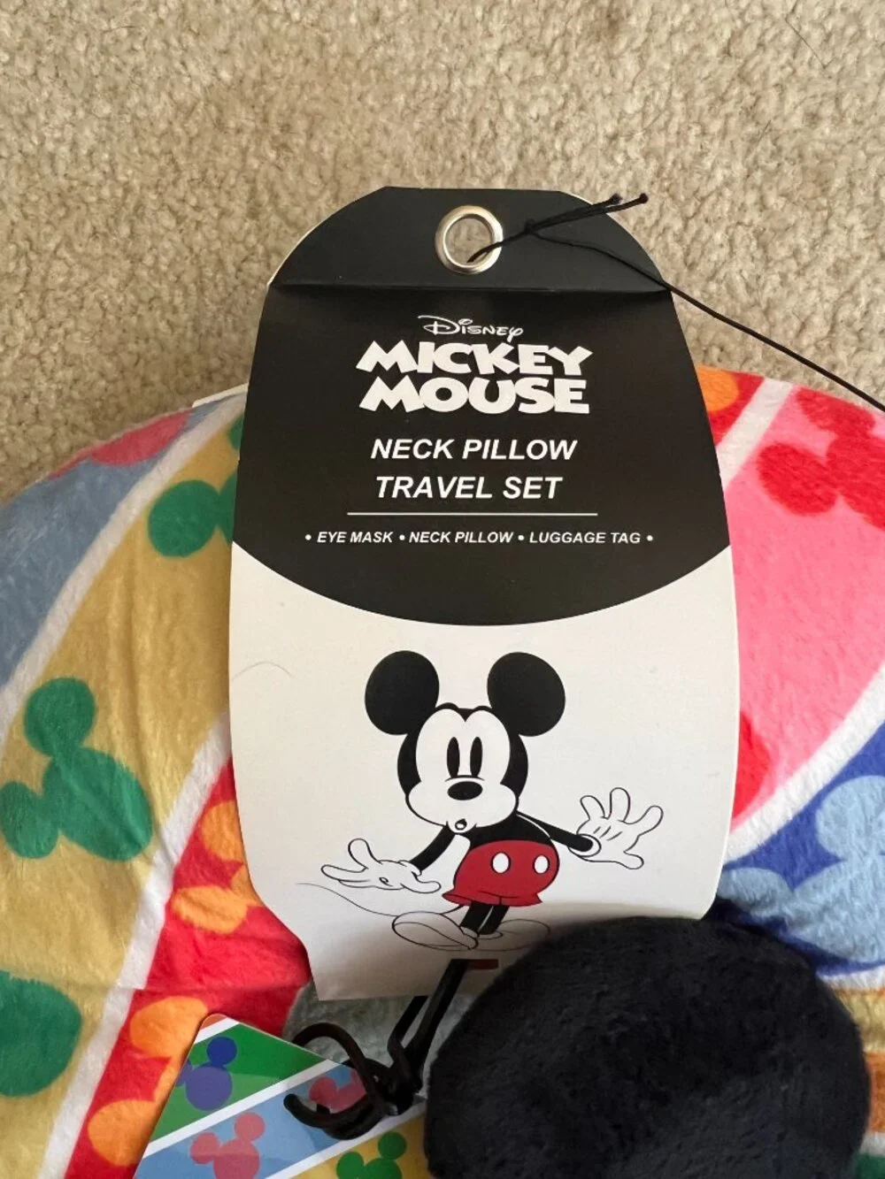 Disney Mickey Mouse Neck Pillow Travel Set